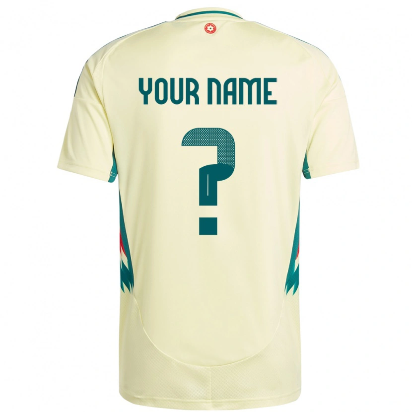 Danxen Hombre Camiseta Gales Su Nombre #0 Beige Amarillo 2ª Equipación 24-26 La Camisa