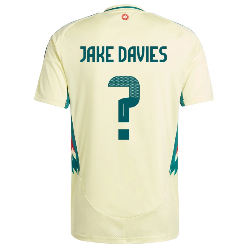 Danxen Hombre Camiseta Gales Jake Davies #0 Beige Amarillo 2ª Equipación 24-26 La Camisa