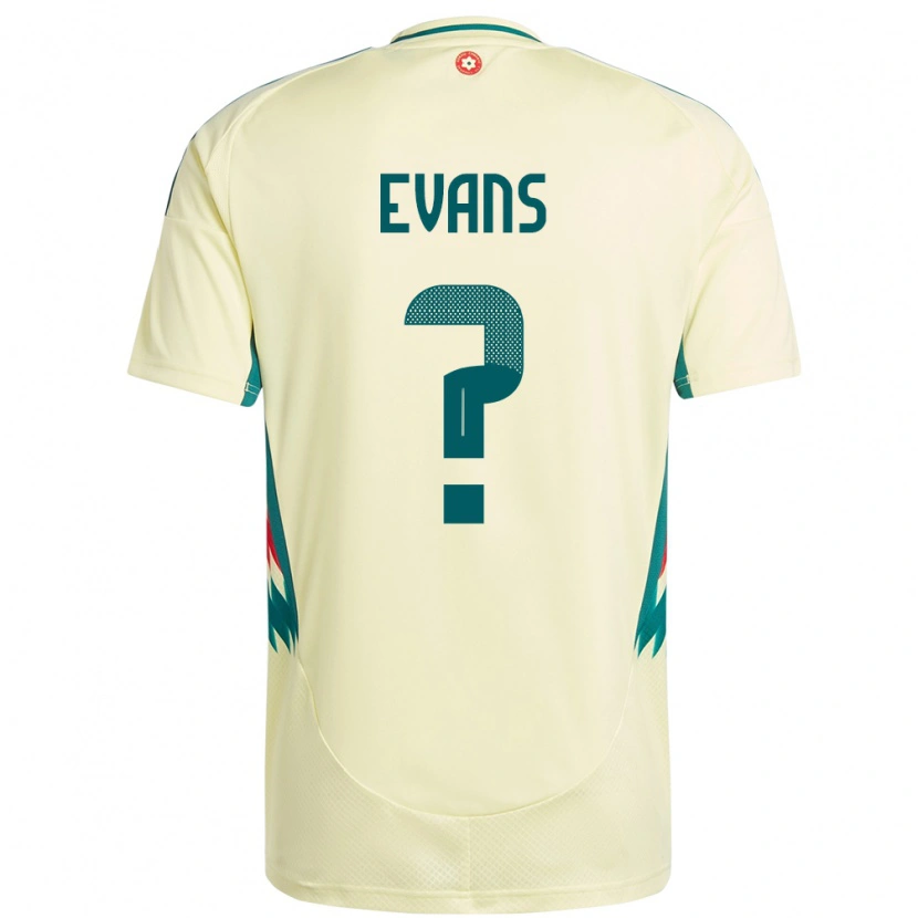 Danxen Hombre Camiseta Gales Grufydd Evans #0 Beige Amarillo 2ª Equipación 24-26 La Camisa
