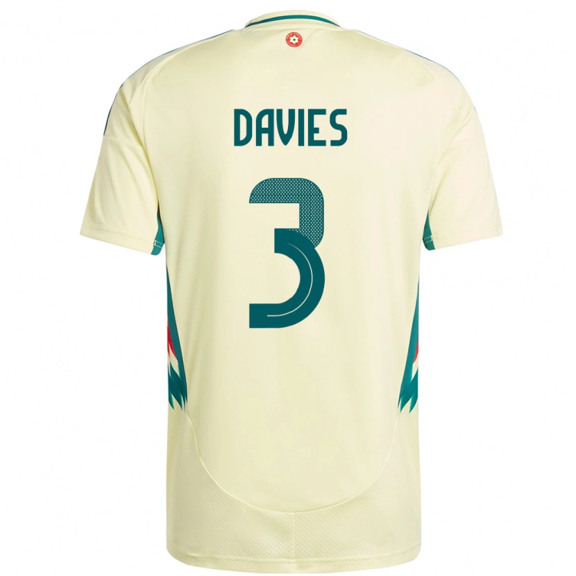 Danxen Hombre Camiseta Gales Mael Davies #3 Beige Amarillo 2ª Equipación 24-26 La Camisa