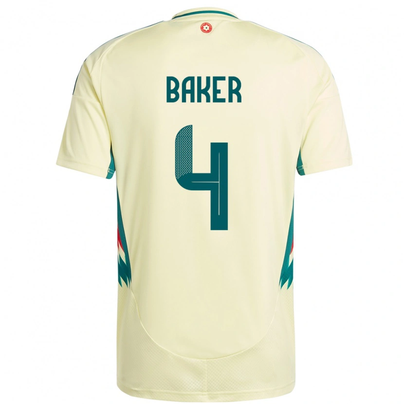 Danxen Hombre Camiseta Gales Matthew Baker #4 Beige Amarillo 2ª Equipación 24-26 La Camisa