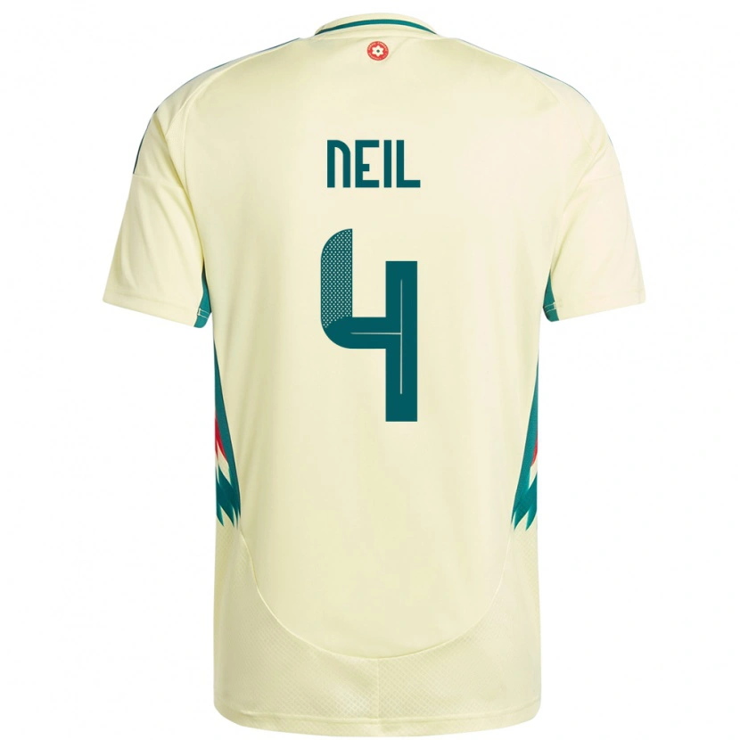 Danxen Hombre Camiseta Gales Marlie Neil #4 Beige Amarillo 2ª Equipación 24-26 La Camisa
