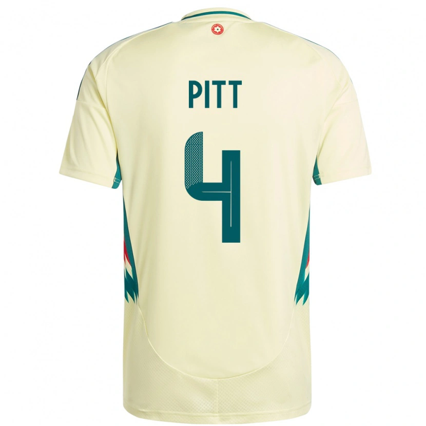 Danxen Hombre Camiseta Gales Theo Pitt #4 Beige Amarillo 2ª Equipación 24-26 La Camisa