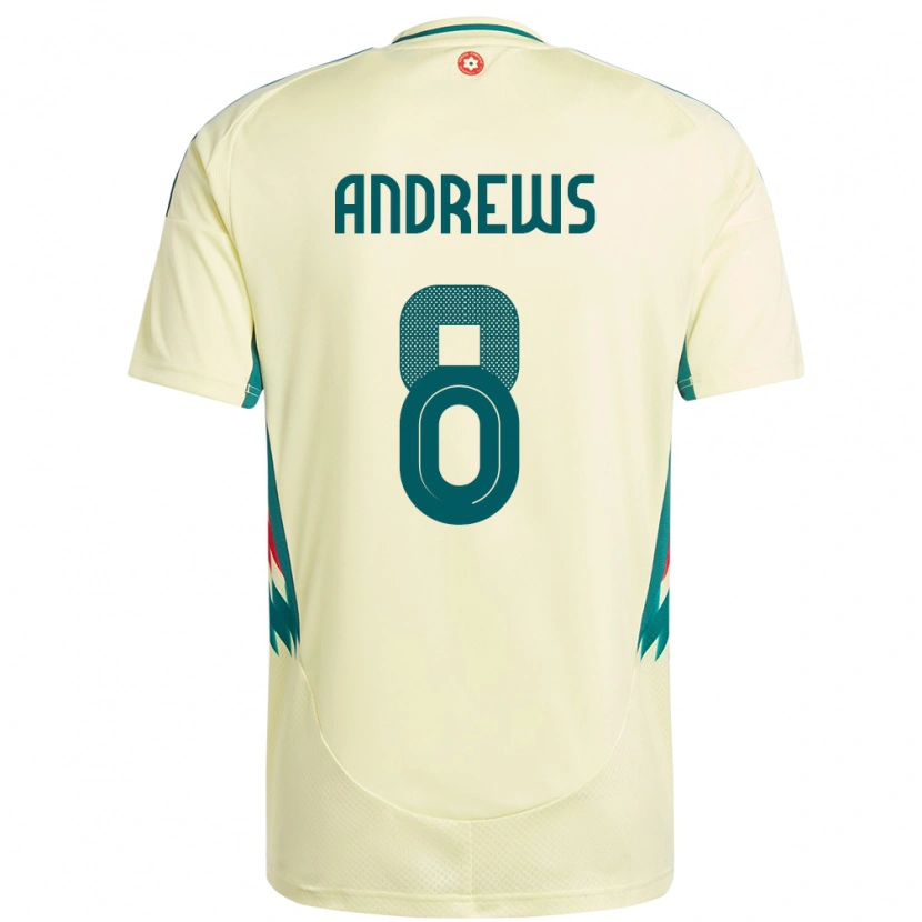 Danxen Hombre Camiseta Gales Kai Andrews #8 Beige Amarillo 2ª Equipación 24-26 La Camisa