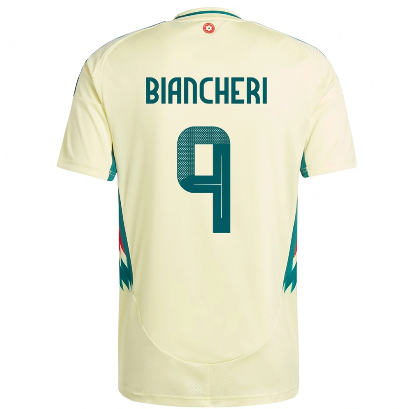 Danxen Hombre Camiseta Gales Gabriele Biancheri #9 Beige Amarillo 2ª Equipación 24-26 La Camisa