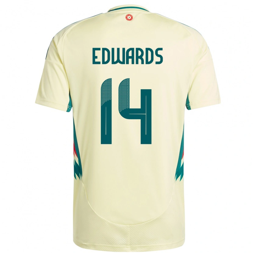 Danxen Hombre Camiseta Gales Noah Edwards #14 Beige Amarillo 2ª Equipación 24-26 La Camisa