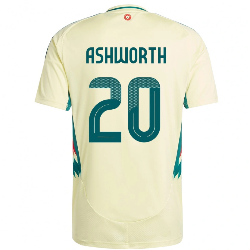 Danxen Hombre Camiseta Gales Zac Ashworth #20 Beige Amarillo 2ª Equipación 24-26 La Camisa