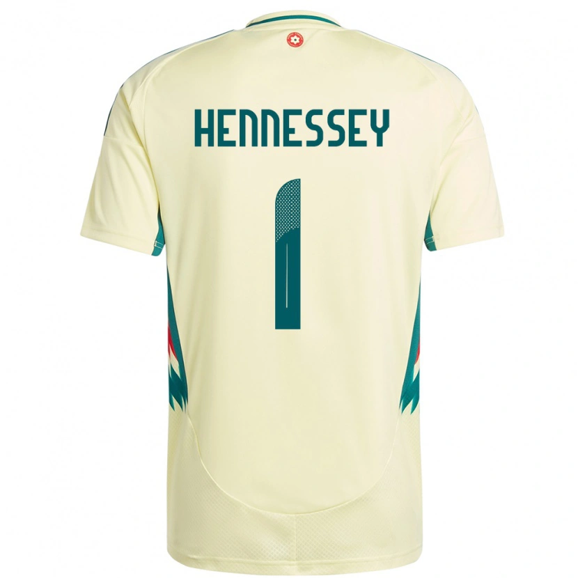 Danxen Hombre Camiseta Gales Wayne Hennessey #1 Beige Amarillo 2ª Equipación 24-26 La Camisa