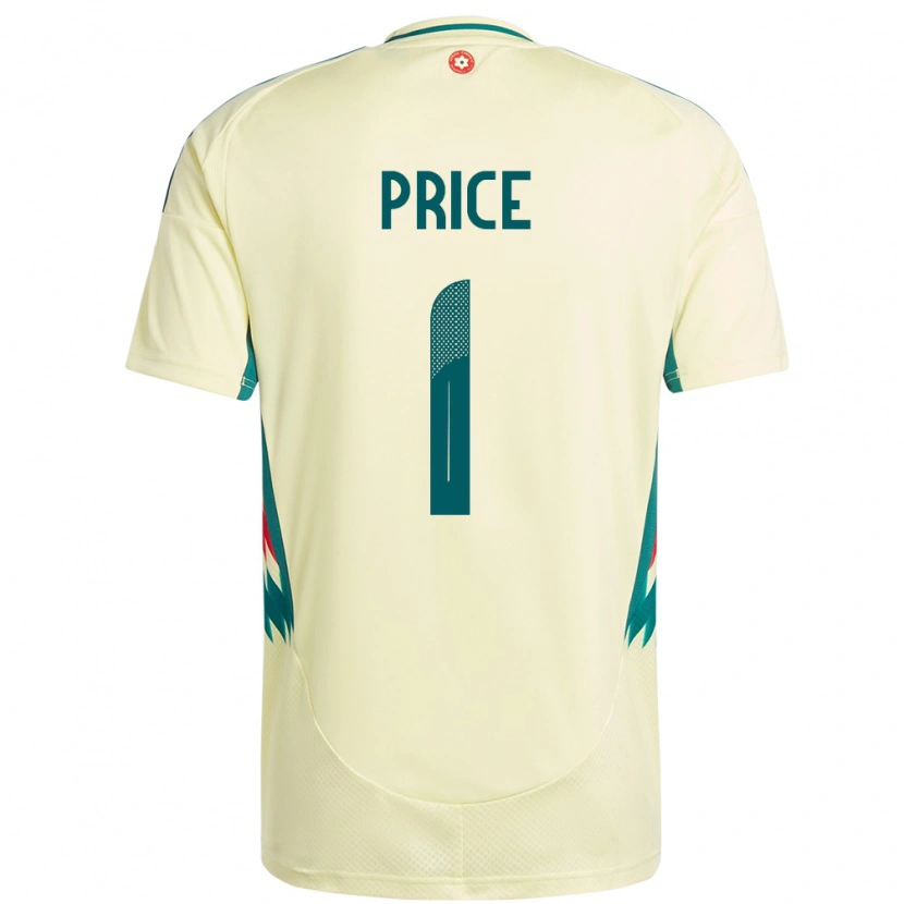 Danxen Hombre Camiseta Gales Jo Price #1 Beige Amarillo 2ª Equipación 24-26 La Camisa