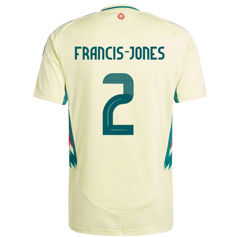 Danxen Hombre Camiseta Gales Maria Francis Jones #2 Beige Amarillo 2ª Equipación 24-26 La Camisa