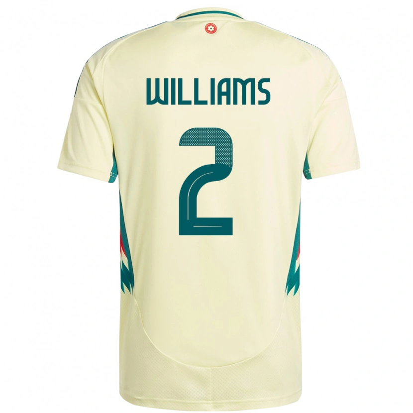 Danxen Hombre Camiseta Gales Morgan Williams #2 Beige Amarillo 2ª Equipación 24-26 La Camisa