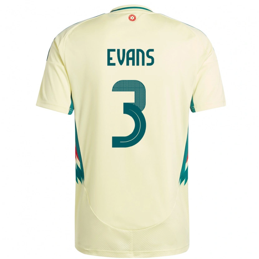 Danxen Hombre Camiseta Gales Gemma Evans #3 Beige Amarillo 2ª Equipación 24-26 La Camisa