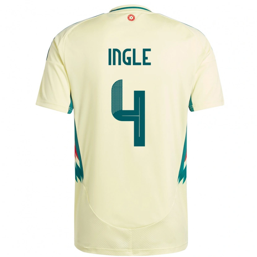Danxen Hombre Camiseta Gales Sophie Ingle #4 Beige Amarillo 2ª Equipación 24-26 La Camisa