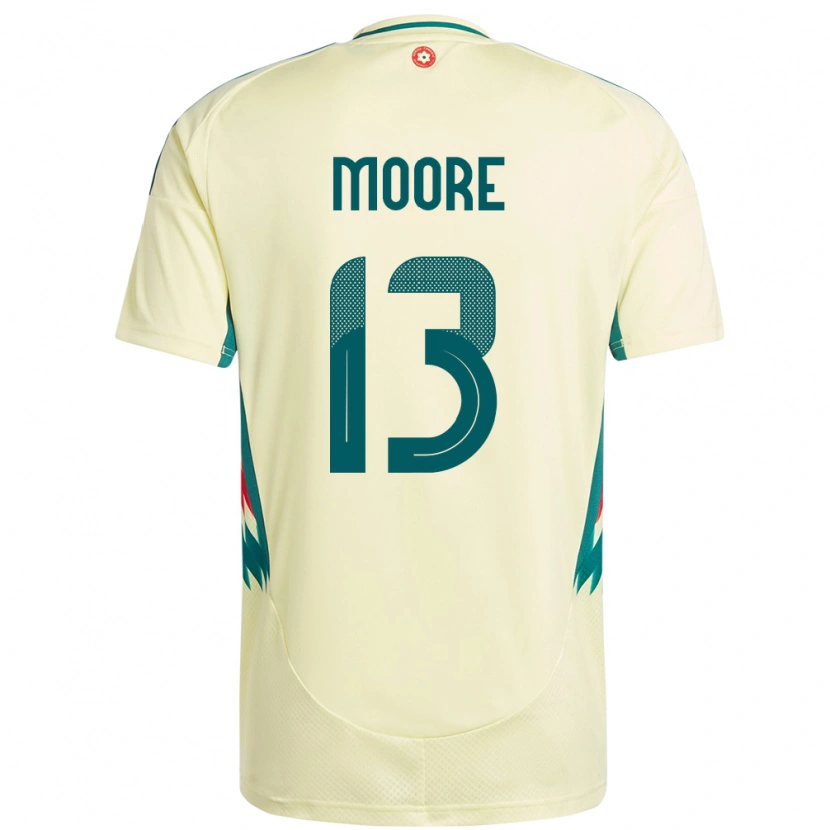 Danxen Hombre Camiseta Gales Kieffer Moore #13 Beige Amarillo 2ª Equipación 24-26 La Camisa