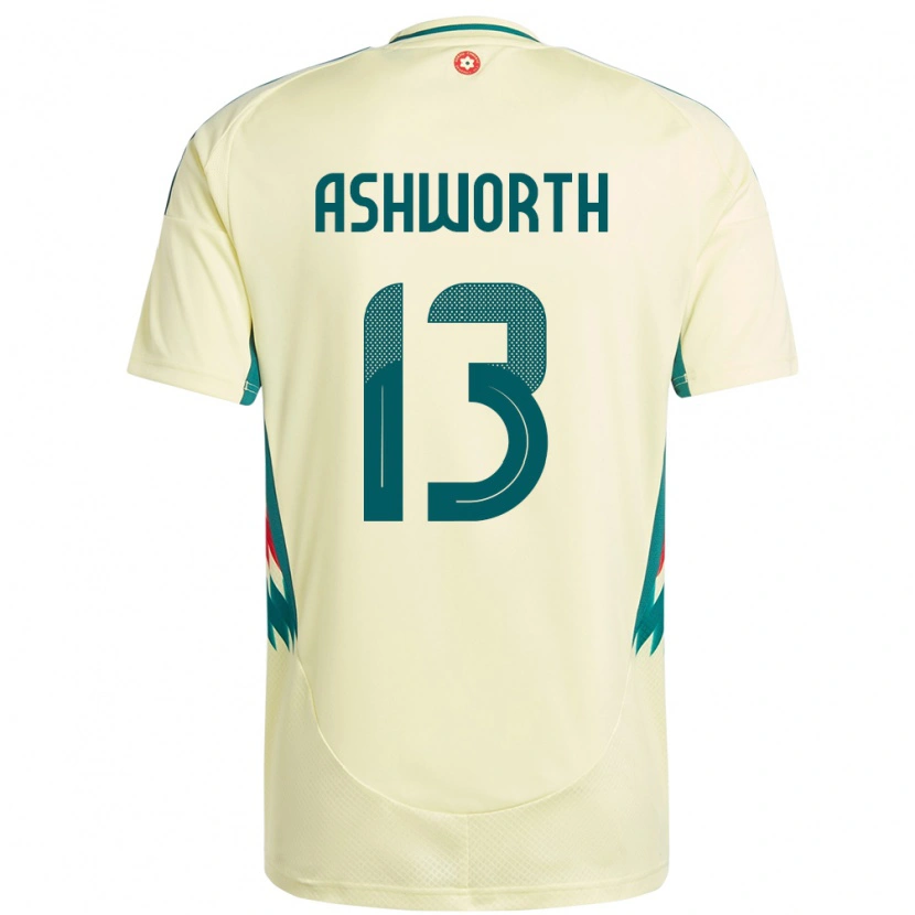 Danxen Hombre Camiseta Gales Fin Ashworth #13 Beige Amarillo 2ª Equipación 24-26 La Camisa