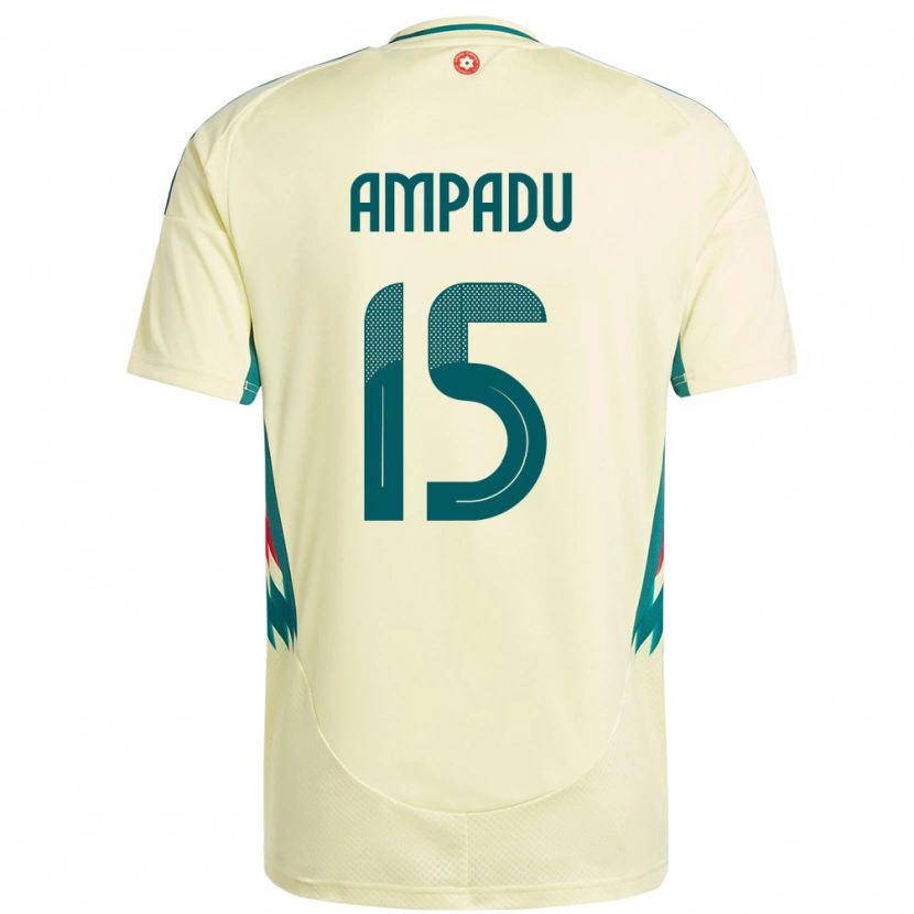 Danxen Hombre Camiseta Gales Ethan Ampadu #15 Beige Amarillo 2ª Equipación 24-26 La Camisa