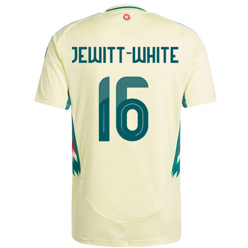 Danxen Hombre Camiseta Gales Harry Jewitt White #16 Beige Amarillo 2ª Equipación 24-26 La Camisa