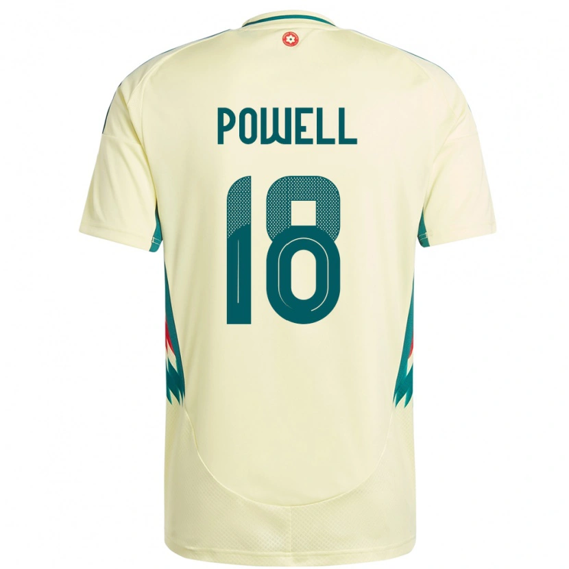 Danxen Hombre Camiseta Gales Ella Powell #18 Beige Amarillo 2ª Equipación 24-26 La Camisa
