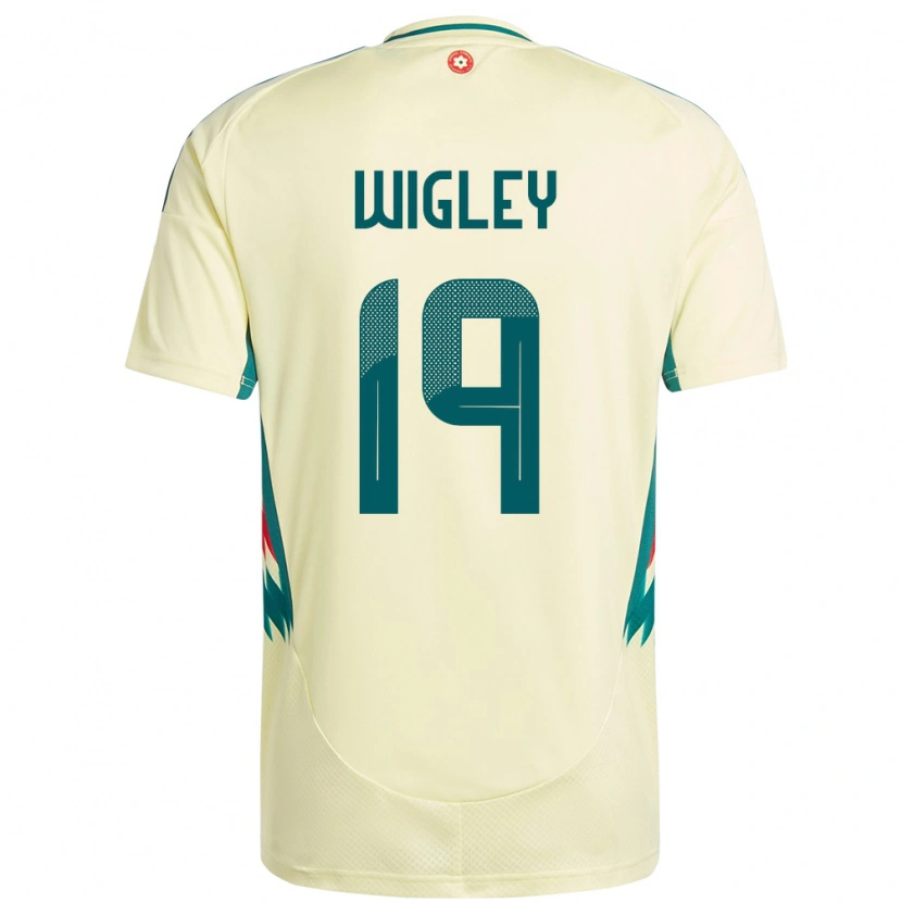 Danxen Hombre Camiseta Gales Morgan Wigley #19 Beige Amarillo 2ª Equipación 24-26 La Camisa