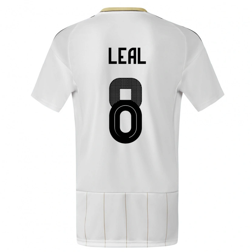 Danxen Hombre Camiseta Costa Rica Randall Leal #8 Blanco 2ª Equipación 24-26 La Camisa