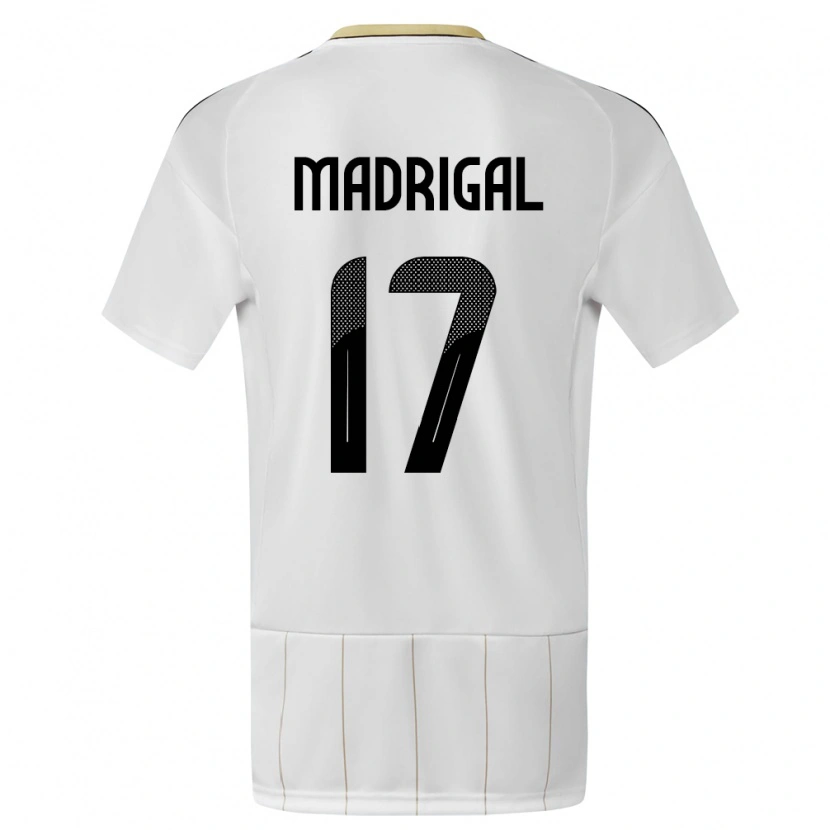 Danxen Hombre Camiseta Costa Rica Warren Madrigal #17 Blanco 2ª Equipación 24-26 La Camisa
