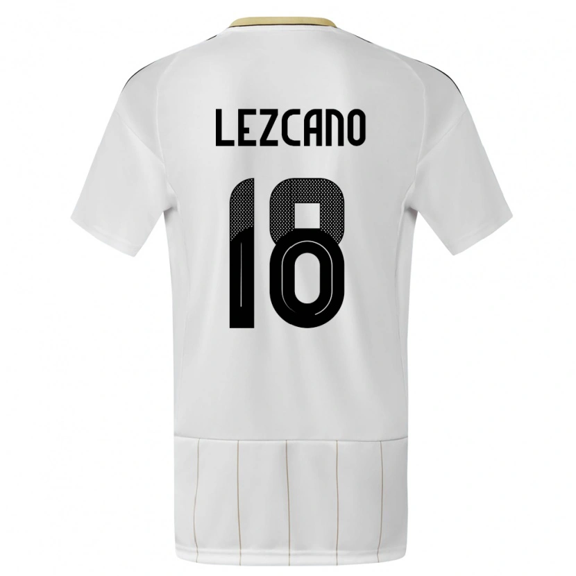 Danxen Hombre Camiseta Costa Rica Alexandre Lezcano #18 Blanco 2ª Equipación 24-26 La Camisa