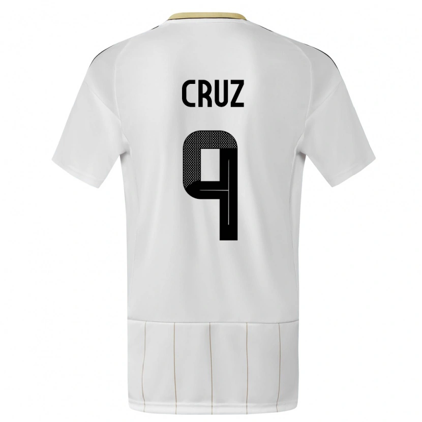 Danxen Hombre Camiseta Costa Rica Esteban Cruz #9 Blanco 2ª Equipación 24-26 La Camisa
