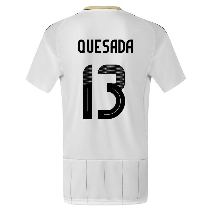 Danxen Hombre Camiseta Costa Rica Sebastián Quesada #13 Blanco 2ª Equipación 24-26 La Camisa