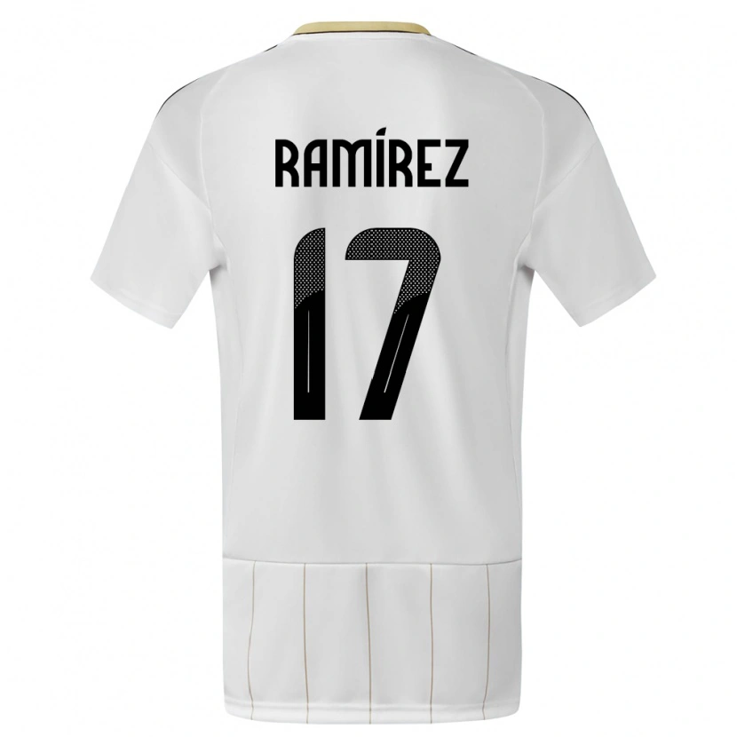 Danxen Hombre Camiseta Costa Rica Dylan Ramírez #17 Blanco 2ª Equipación 24-26 La Camisa