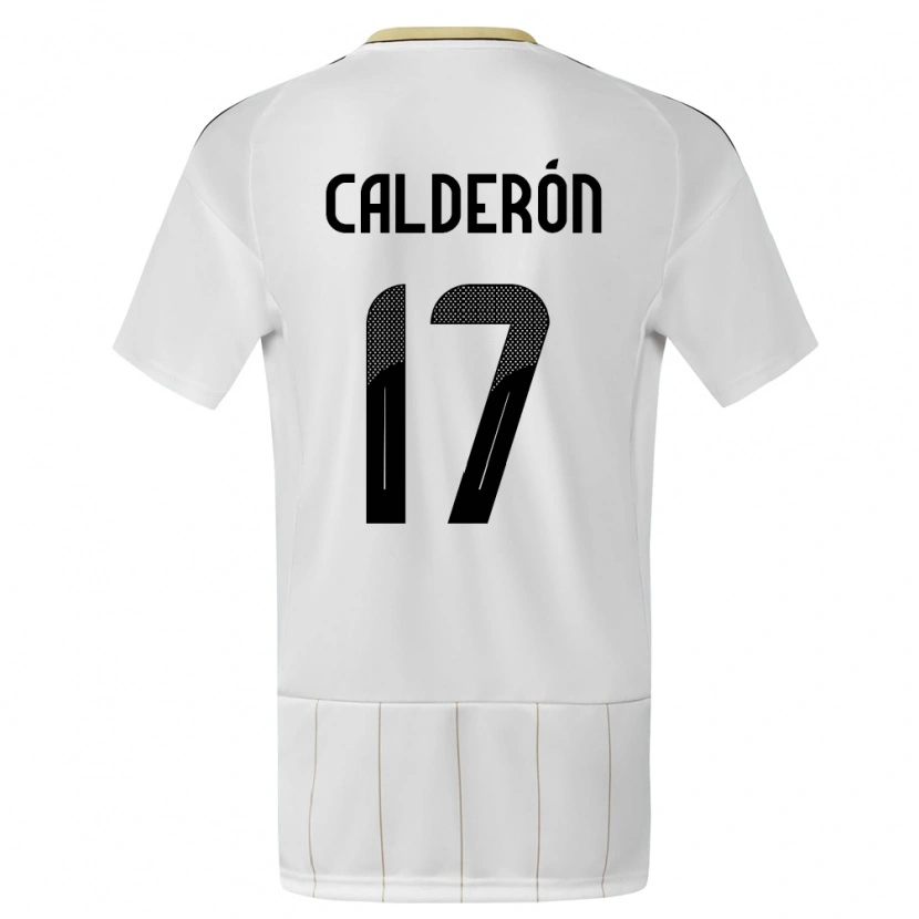 Danxen Hombre Camiseta Costa Rica Brayan Calderón #17 Blanco 2ª Equipación 24-26 La Camisa