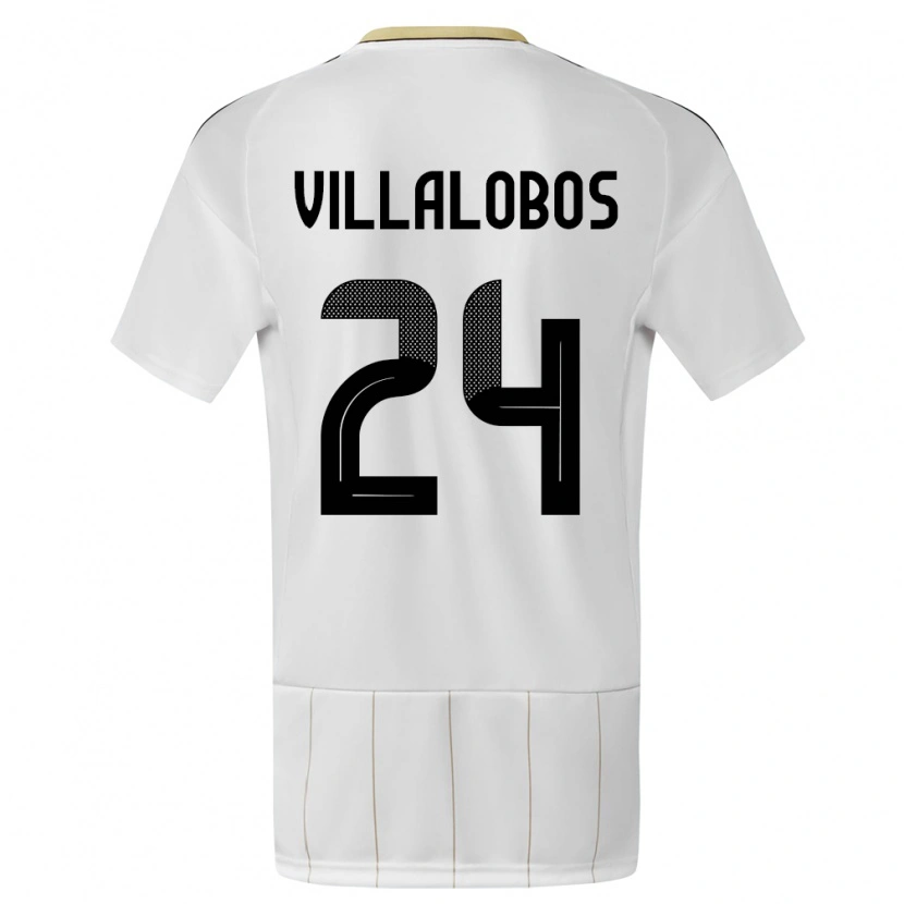 Danxen Hombre Camiseta Costa Rica Anthuan Villalobos #24 Blanco 2ª Equipación 24-26 La Camisa