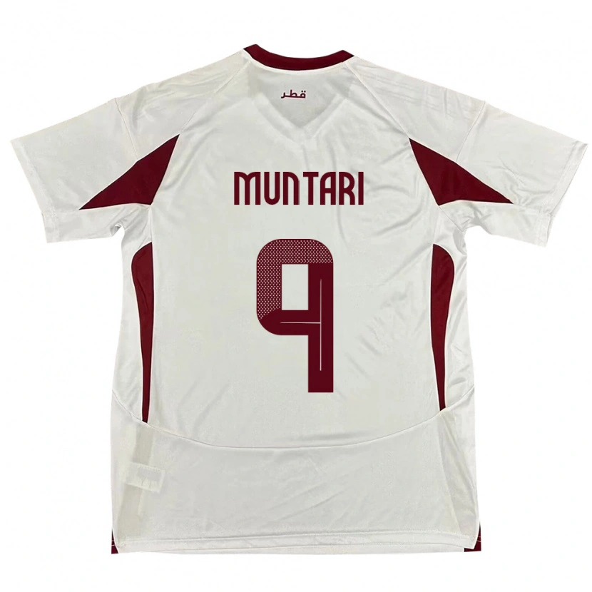 Danxen Hombre Camiseta Catar Mohammed Muntari #9 Blanco 2ª Equipación 24-26 La Camisa