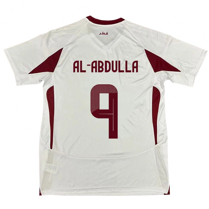 Danxen Hombre Camiseta Catar Rashid Al-Abdulla #9 Blanco 2ª Equipación 24-26 La Camisa