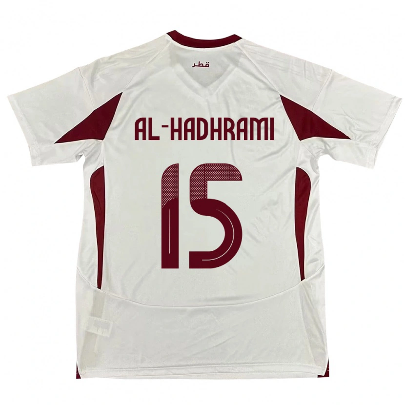 Danxen Hombre Camiseta Catar Naif Al-Hadhrami #15 Blanco 2ª Equipación 24-26 La Camisa