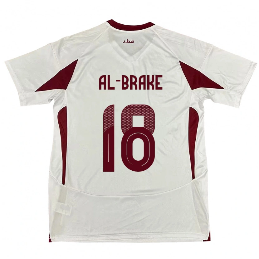 Danxen Hombre Camiseta Catar Sultan Al-Brake #18 Blanco 2ª Equipación 24-26 La Camisa