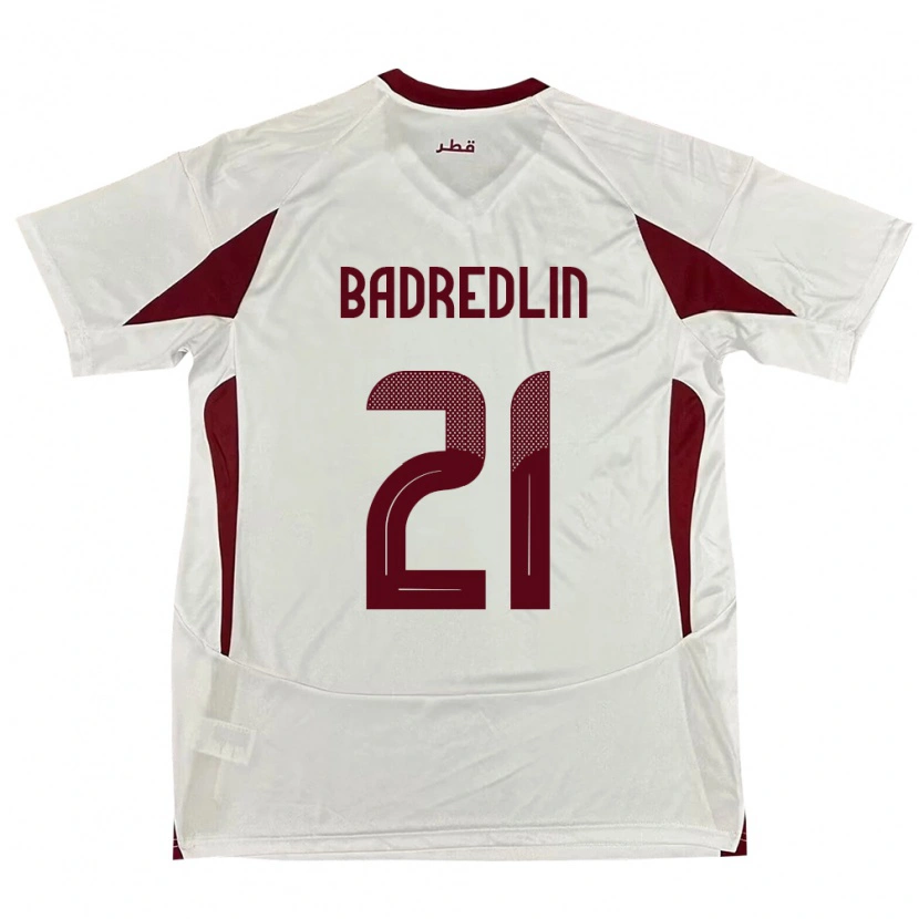 Danxen Hombre Camiseta Catar Marwan Badredlin #21 Blanco 2ª Equipación 24-26 La Camisa