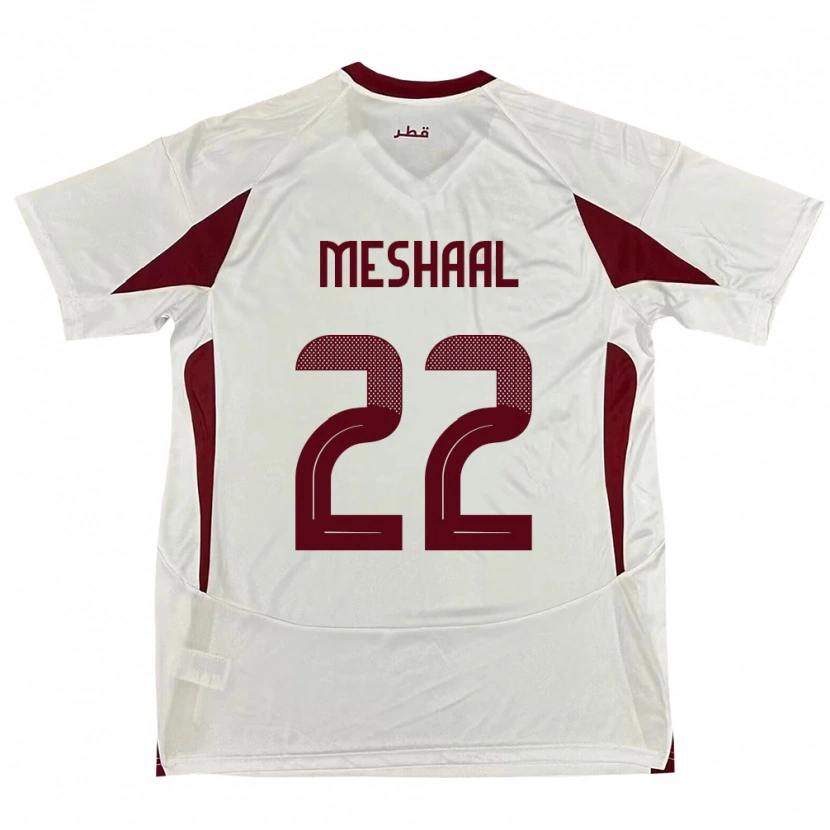 Danxen Hombre Camiseta Catar Meshaal Barsham #22 Blanco 2ª Equipación 24-26 La Camisa