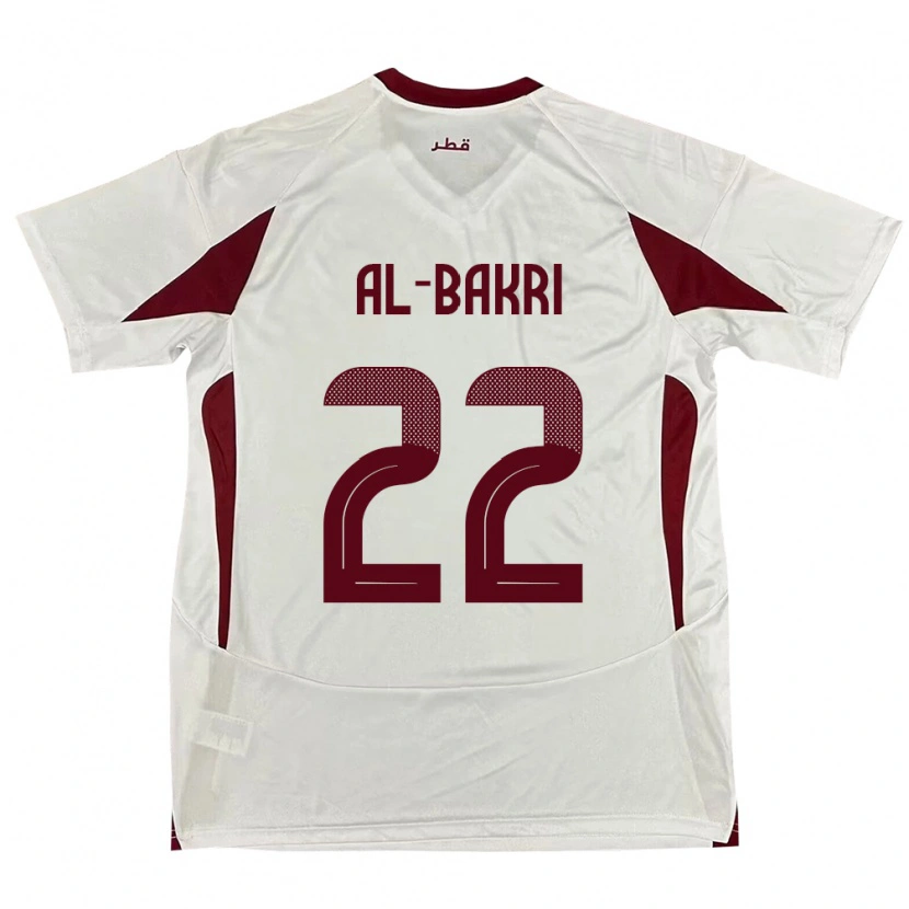 Danxen Hombre Camiseta Catar Mohamed Al-Bakri #22 Blanco 2ª Equipación 24-26 La Camisa