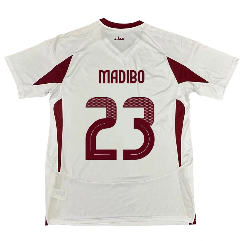 Danxen Hombre Camiseta Catar Assim Madibo #23 Blanco 2ª Equipación 24-26 La Camisa
