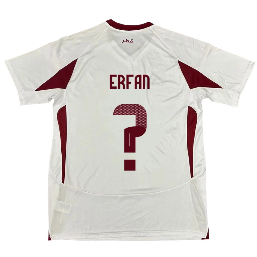 Danxen Hombre Camiseta Catar Nabil Erfan #0 Blanco 2ª Equipación 24-26 La Camisa
