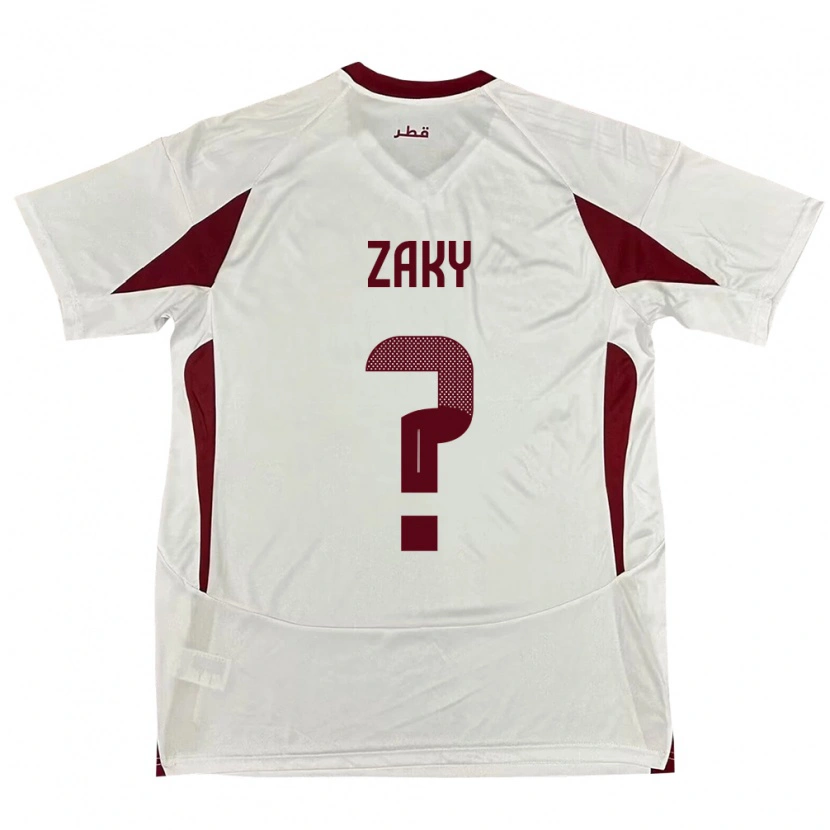 Danxen Hombre Camiseta Catar Abdelrahman Zaky #0 Blanco 2ª Equipación 24-26 La Camisa