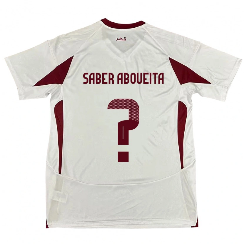 Danxen Hombre Camiseta Catar Ahmed Saber Aboueita #0 Blanco 2ª Equipación 24-26 La Camisa