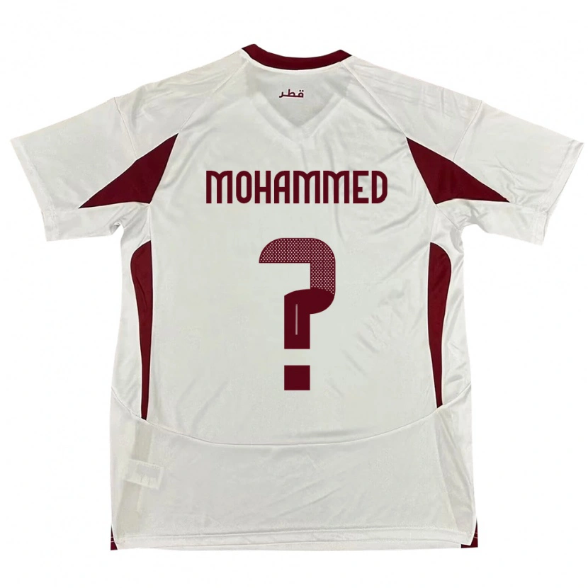 Danxen Hombre Camiseta Catar Bakri Mohammed #0 Blanco 2ª Equipación 24-26 La Camisa