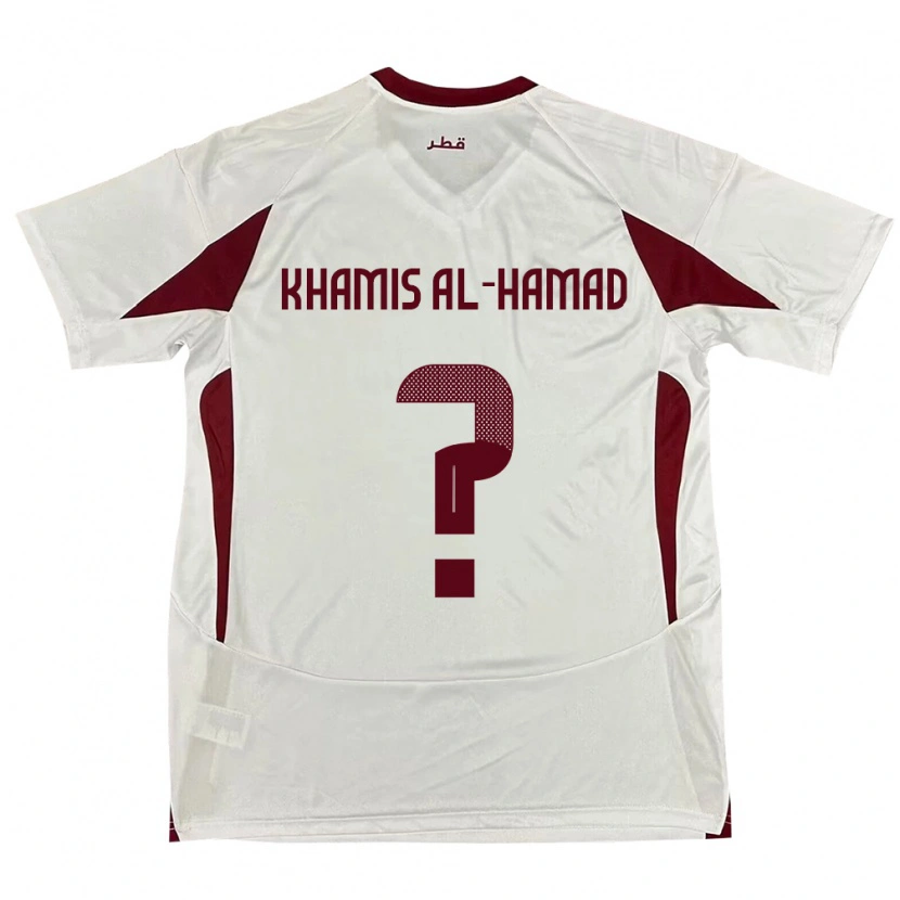 Danxen Hombre Camiseta Catar Saoud Khamis Al-Hamad #0 Blanco 2ª Equipación 24-26 La Camisa