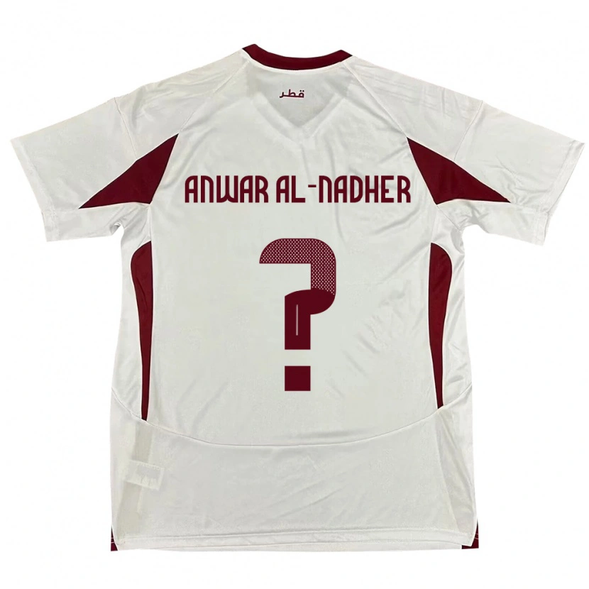 Danxen Hombre Camiseta Catar Salman Anwar Al-Nadher #0 Blanco 2ª Equipación 24-26 La Camisa