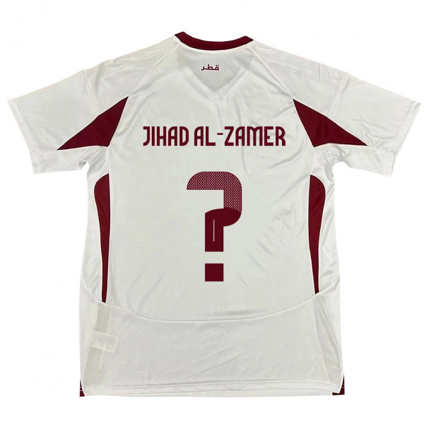 Danxen Hombre Camiseta Catar Mohammed Jihad Al-Zamer #0 Blanco 2ª Equipación 24-26 La Camisa