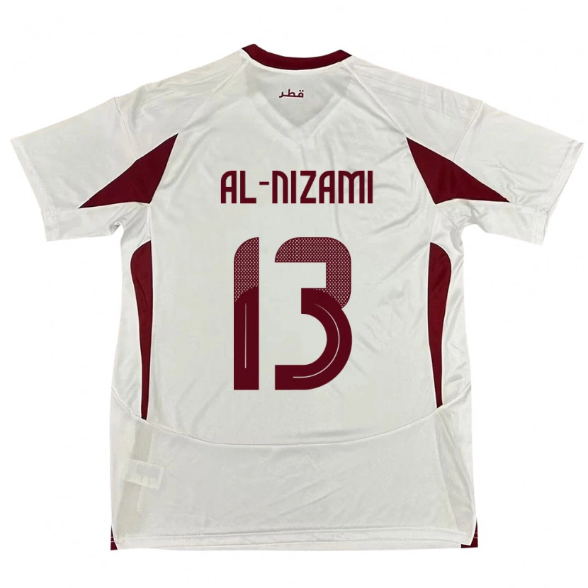 Danxen Hombre Camiseta Catar Yousef Mohammad Al-Nizami #13 Blanco 2ª Equipación 24-26 La Camisa