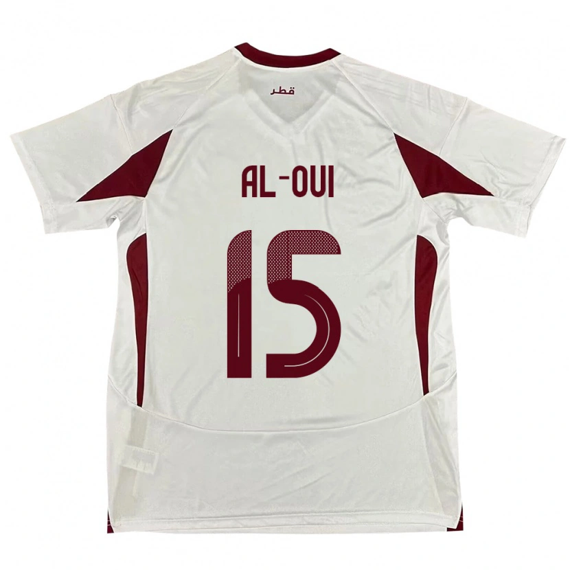 Danxen Hombre Camiseta Catar Ayoub Al-Oui #15 Blanco 2ª Equipación 24-26 La Camisa