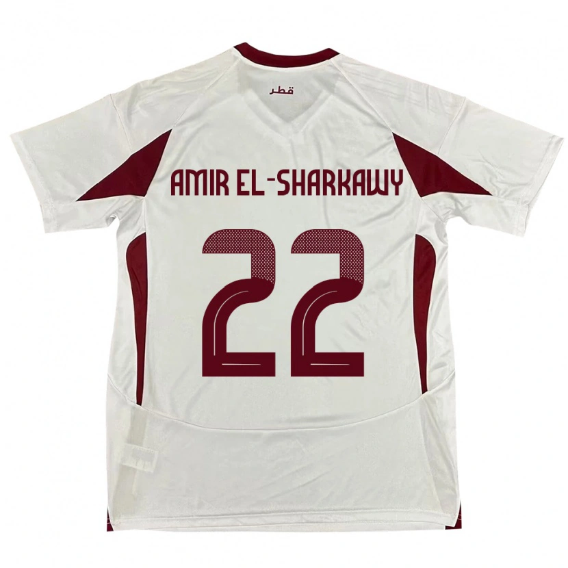 Danxen Hombre Camiseta Catar Galal Amir El-Sharkawy #22 Blanco 2ª Equipación 24-26 La Camisa