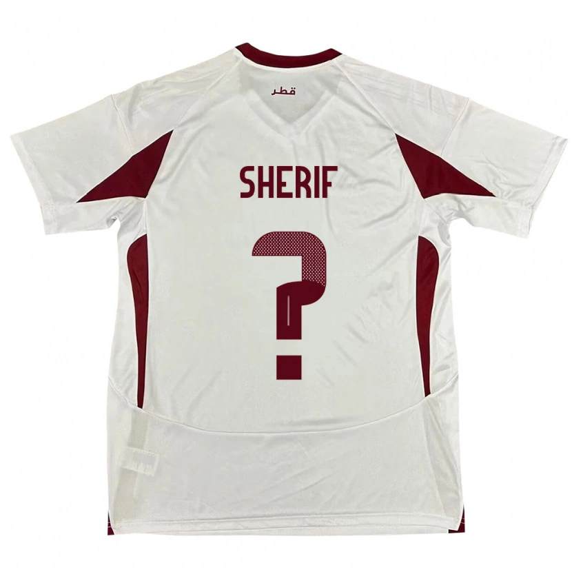 Danxen Hombre Camiseta Catar Marwan Sherif #0 Blanco 2ª Equipación 24-26 La Camisa